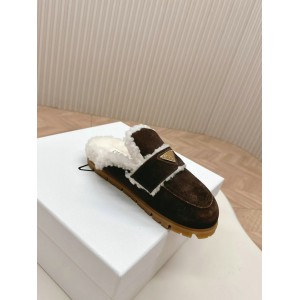 Prada Shearling-lined suede mules 36-42 Shoes
