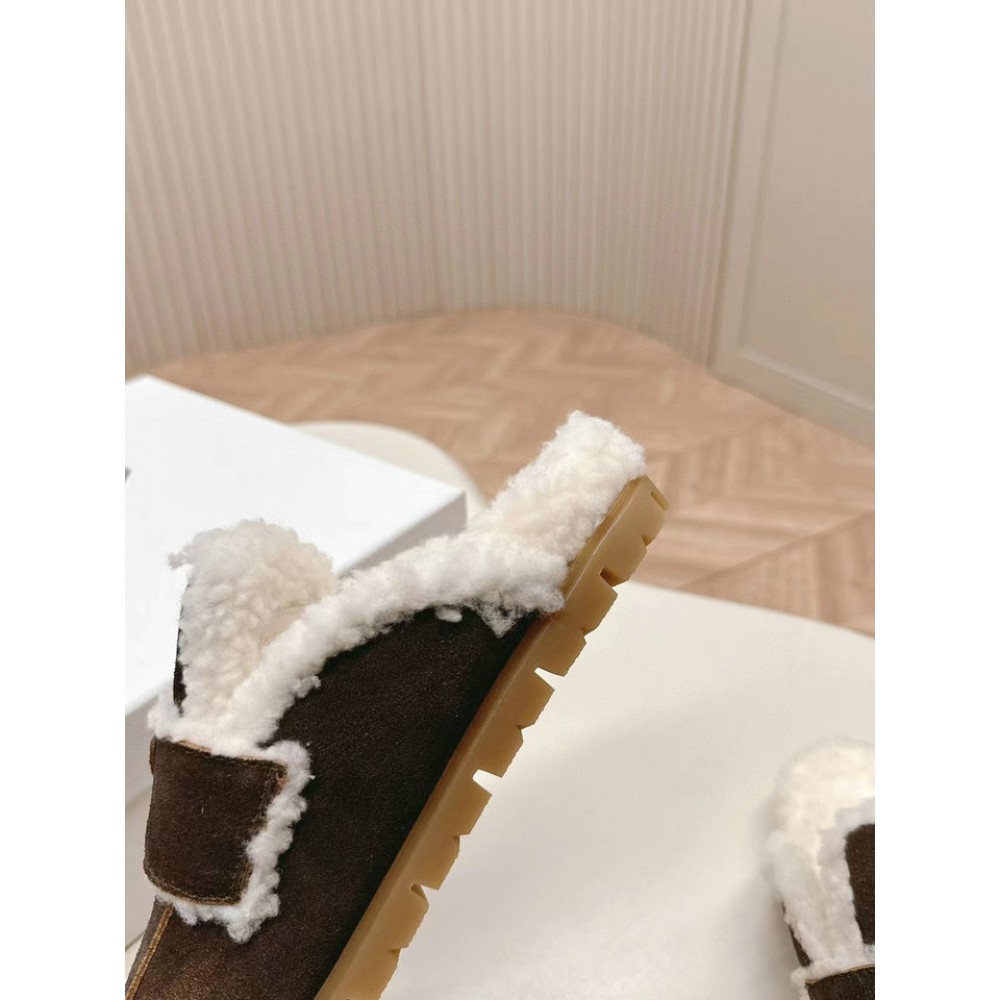 Prada Shearling-lined suede mules 36-42 Shoes