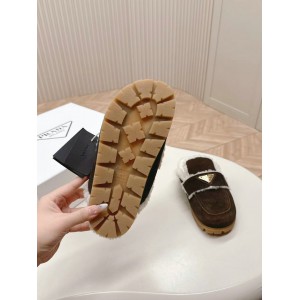 Prada Shearling-lined suede mules 36-42 Shoes