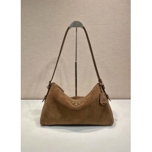 Prada Aimée large suede shoulder bag 39x23x12cm Prada tote bags