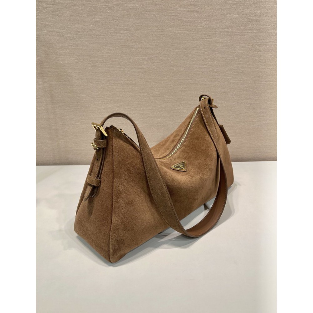 Prada Aimée large suede shoulder bag 39x23x12cm Prada tote bags