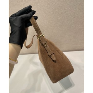 Prada Aimée large suede shoulder bag 39x23x12cm Prada tote bags