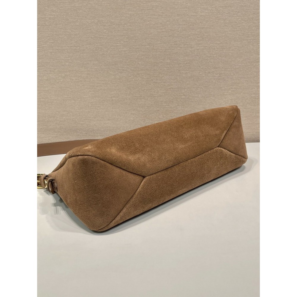 Prada Aimée large suede shoulder bag 39x23x12cm Prada tote bags