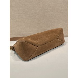 Prada Aimée large suede shoulder bag 39x23x12cm Prada tote bags