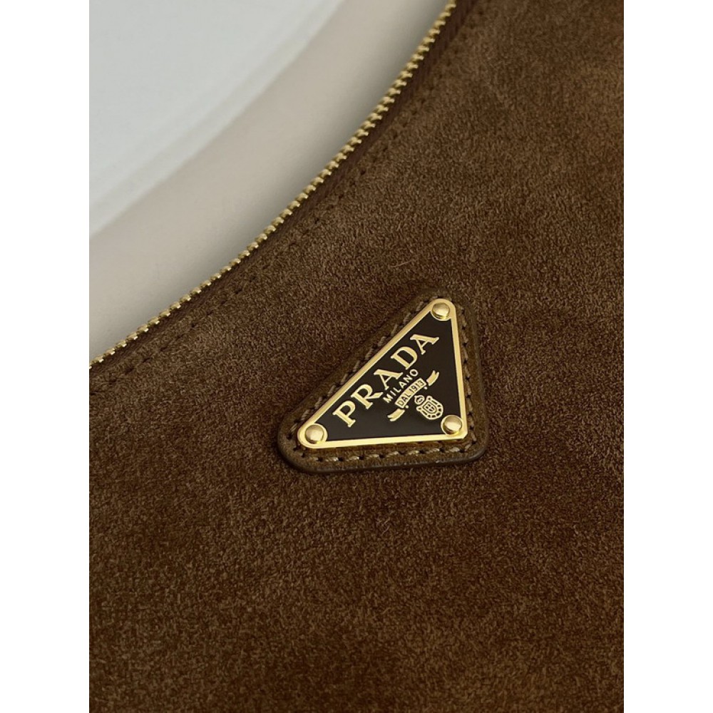 Prada Aimée large suede shoulder bag 39x23x12cm Prada tote bags