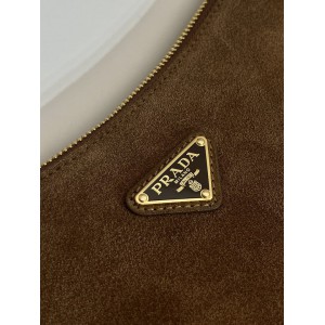 Prada Aimée large suede shoulder bag 39x23x12cm Prada tote bags