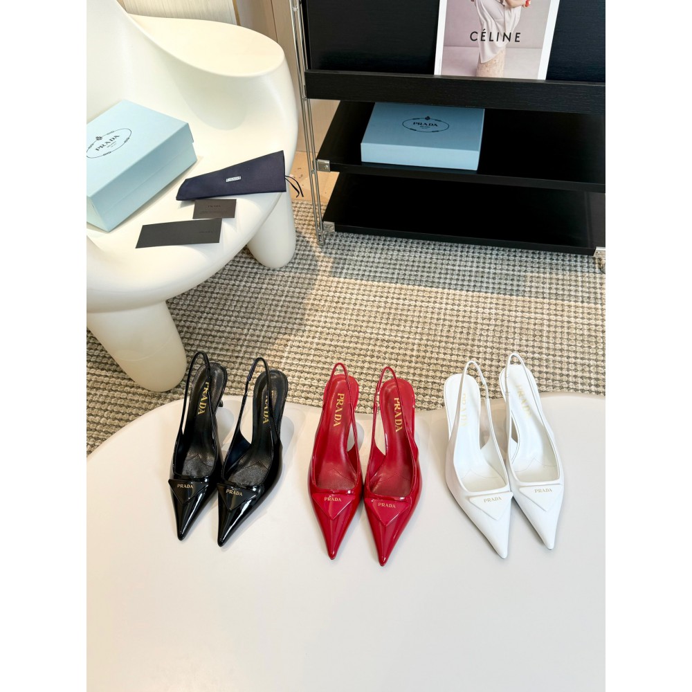 Prada Patent leather slingback pumps 7.5cm 35-42 Shoes