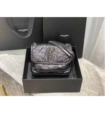 Ysl niki bag vintage leather 22x16.5x12cm