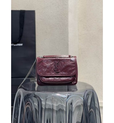 Ysl niki bag vintage leather 22x16.5x12cm