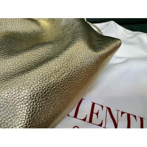 Valentino VLOGO POUF METALLIC LEATHER BUCKET BAG Bags
