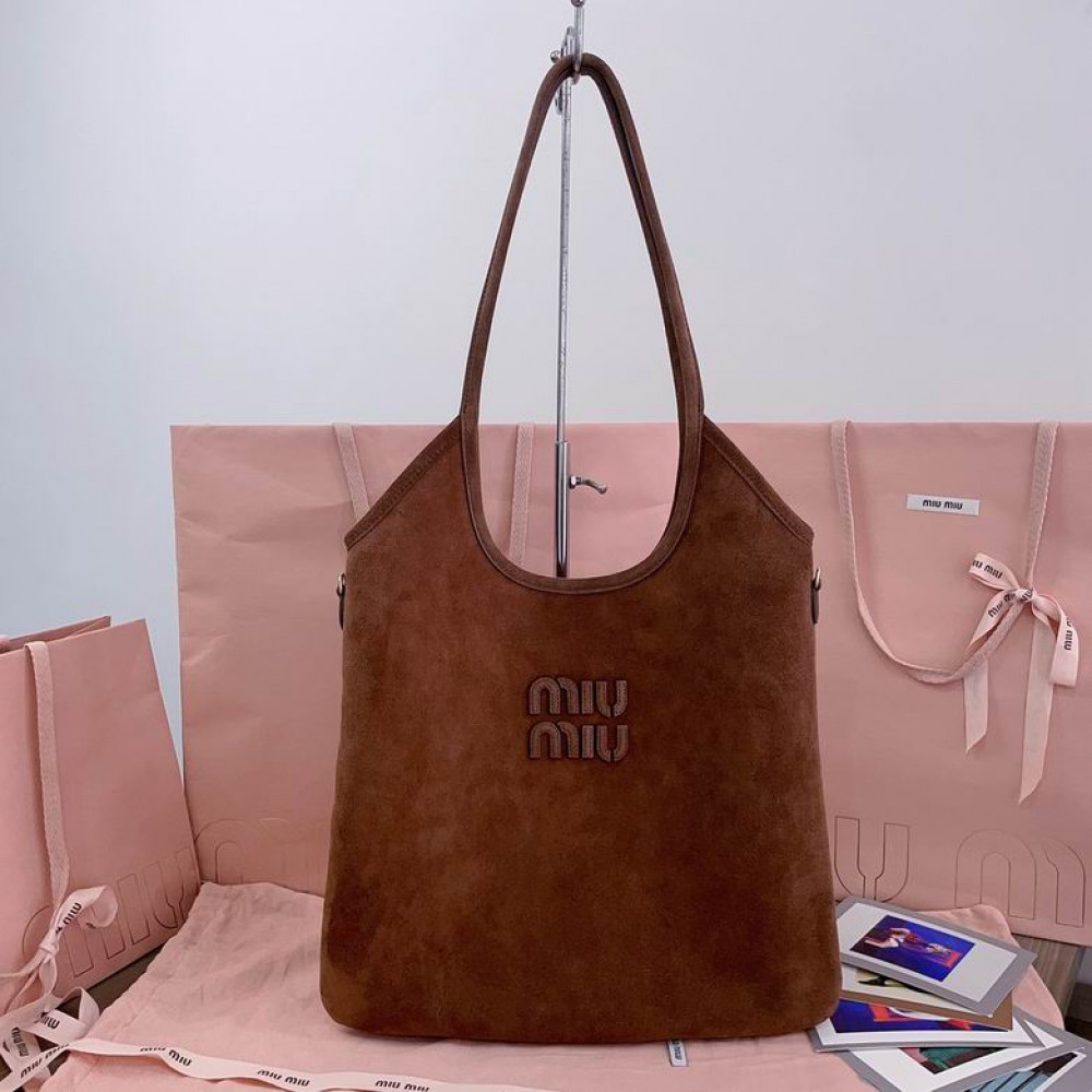 Miu Miu Ivy leather bag tote 35×40cm suede Bags