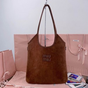 Miu Miu Ivy leather bag tote 35×40cm suede Bags