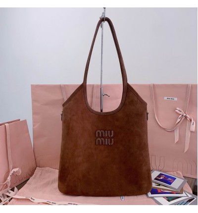 Miu Miu Ivy leather bag tote 35×40cm suede