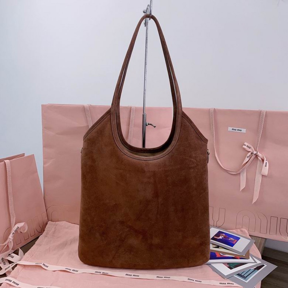 Miu Miu Ivy leather bag tote 35×40cm suede Bags
