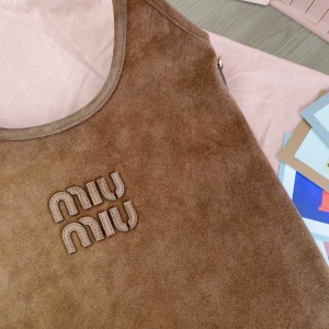 Miu Miu Ivy leather bag tote 35×40cm suede Bags