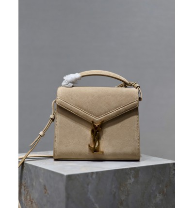 Ysl Cassandra MiniTop-Handle Crossbody Bag in Suede 20×16x7.5cm