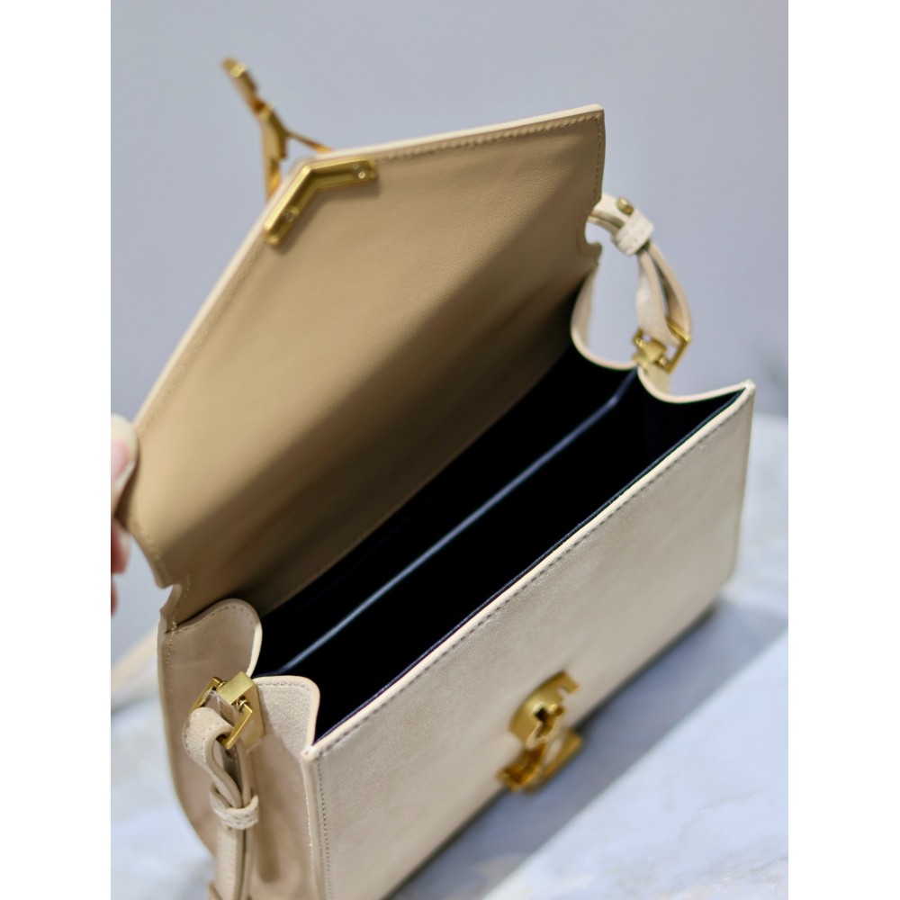 Ysl Cassandra MiniTop-Handle Crossbody Bag in Suede 20×16x7.5cm Bags