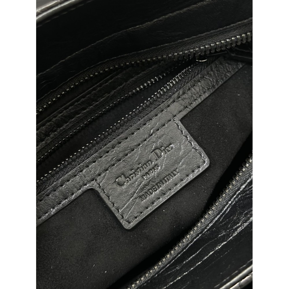 Dior Lady D-Sire bag Black Macrocannage Crinkled Calfskin 30 x 20 x 13 cm Bags