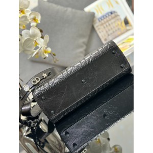 Dior Lady D-Sire bag Black Macrocannage Crinkled Calfskin 30 x 20 x 13 cm Bags