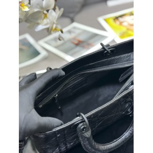Dior Lady D-Sire bag Black Macrocannage Crinkled Calfskin 30 x 20 x 13 cm Bags