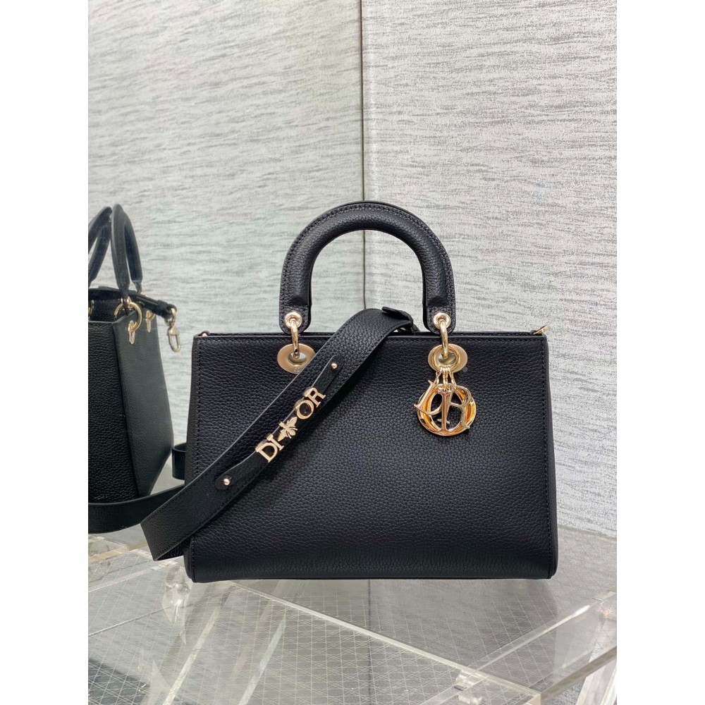 Dior Lady D-Sire bag Black Taurillon Leather 30 x 20 x 13 cm Bags