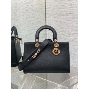 Dior Lady D-Sire bag Black Taurillon Leather 30 x 20 x 13 cm Bags