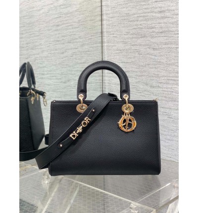 Dior Lady D-Sire bag Black Taurillon Leather 30 x 20 x 13 cm