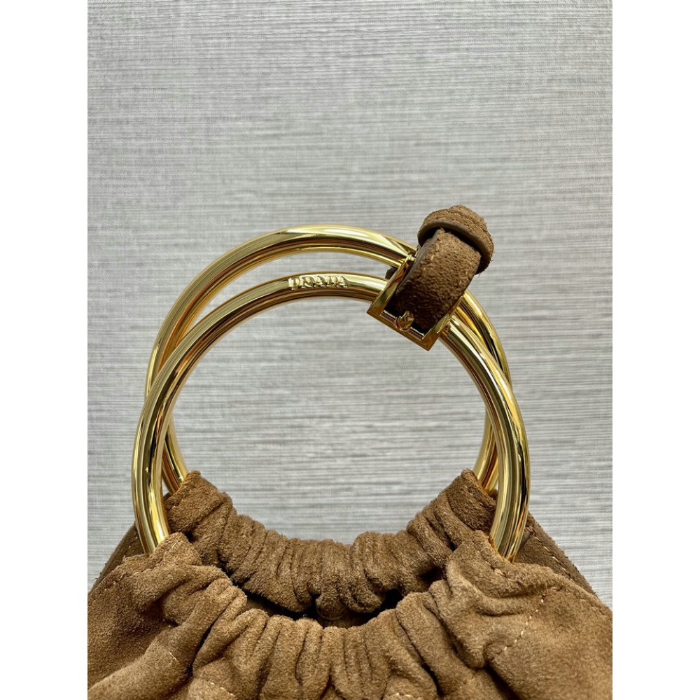 Prada cinammon suede bucket 15x19x8 Bags