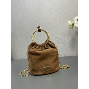 Prada cinammon suede bucket 15x19x8 Bags