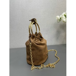 Prada cinammon suede bucket 15x19x8 Bags