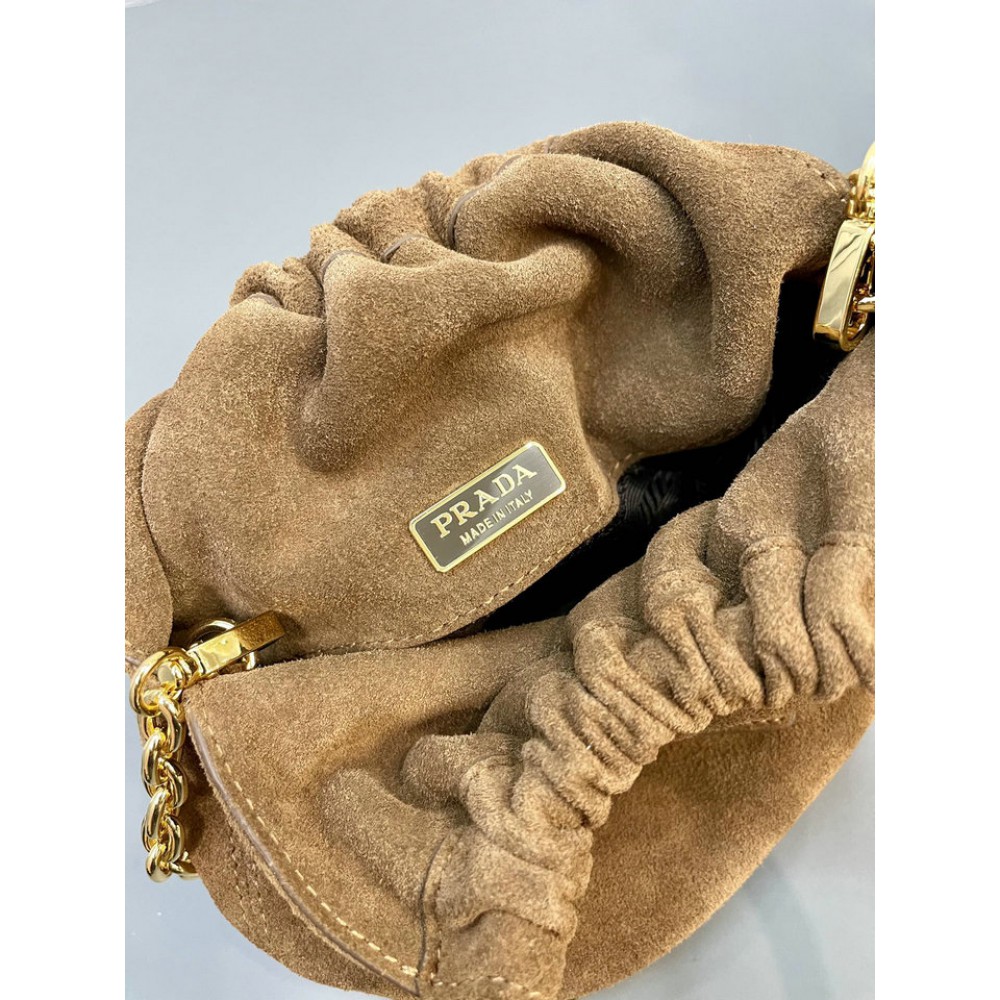 Prada cinammon suede bucket 15x19x8 Bags