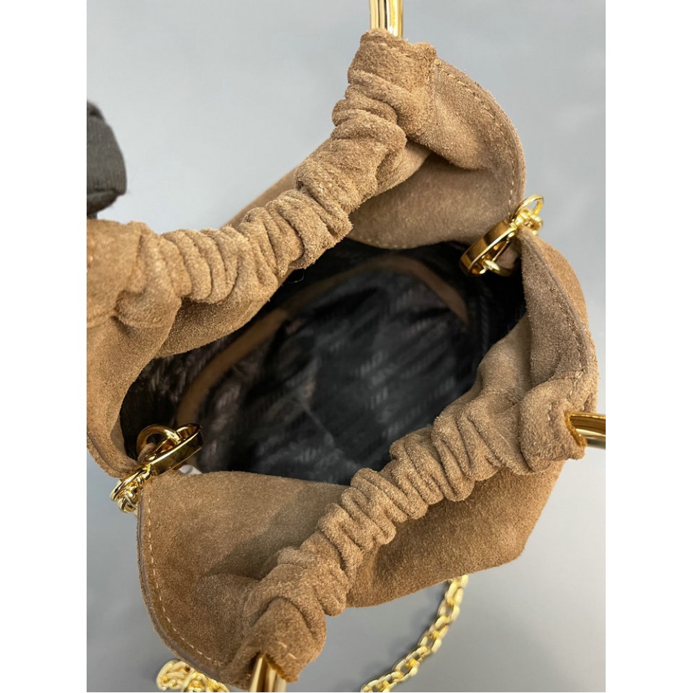 Prada cinammon suede bucket 15x19x8 Bags