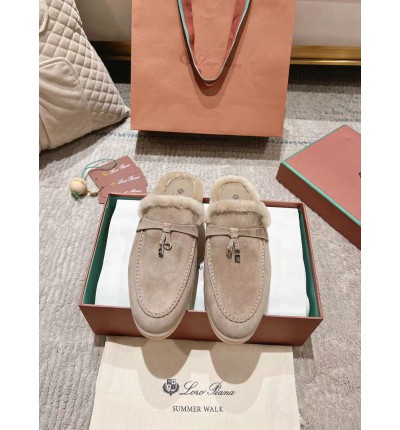 Loro Piana summer walks half slipper fur 35-45