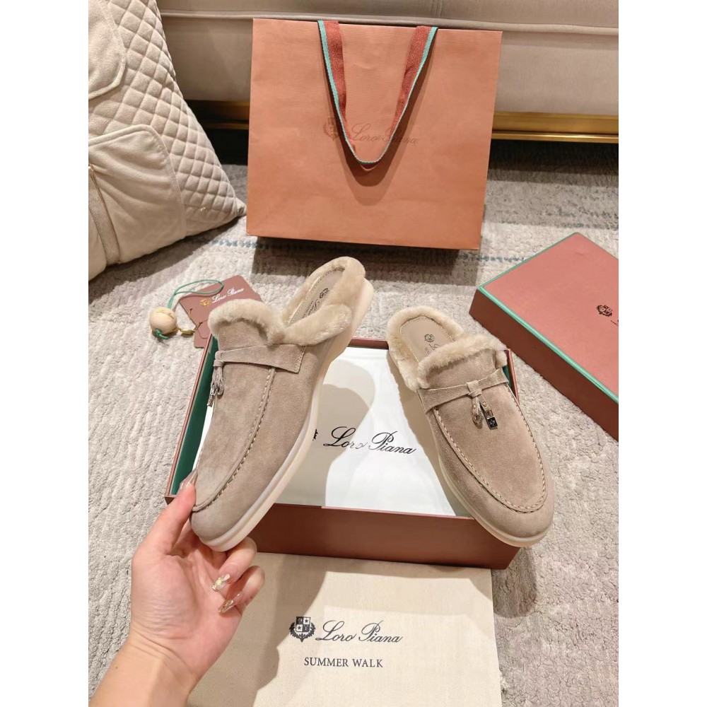 Loro Piana summer walks half slipper fur 35-45 Shoes