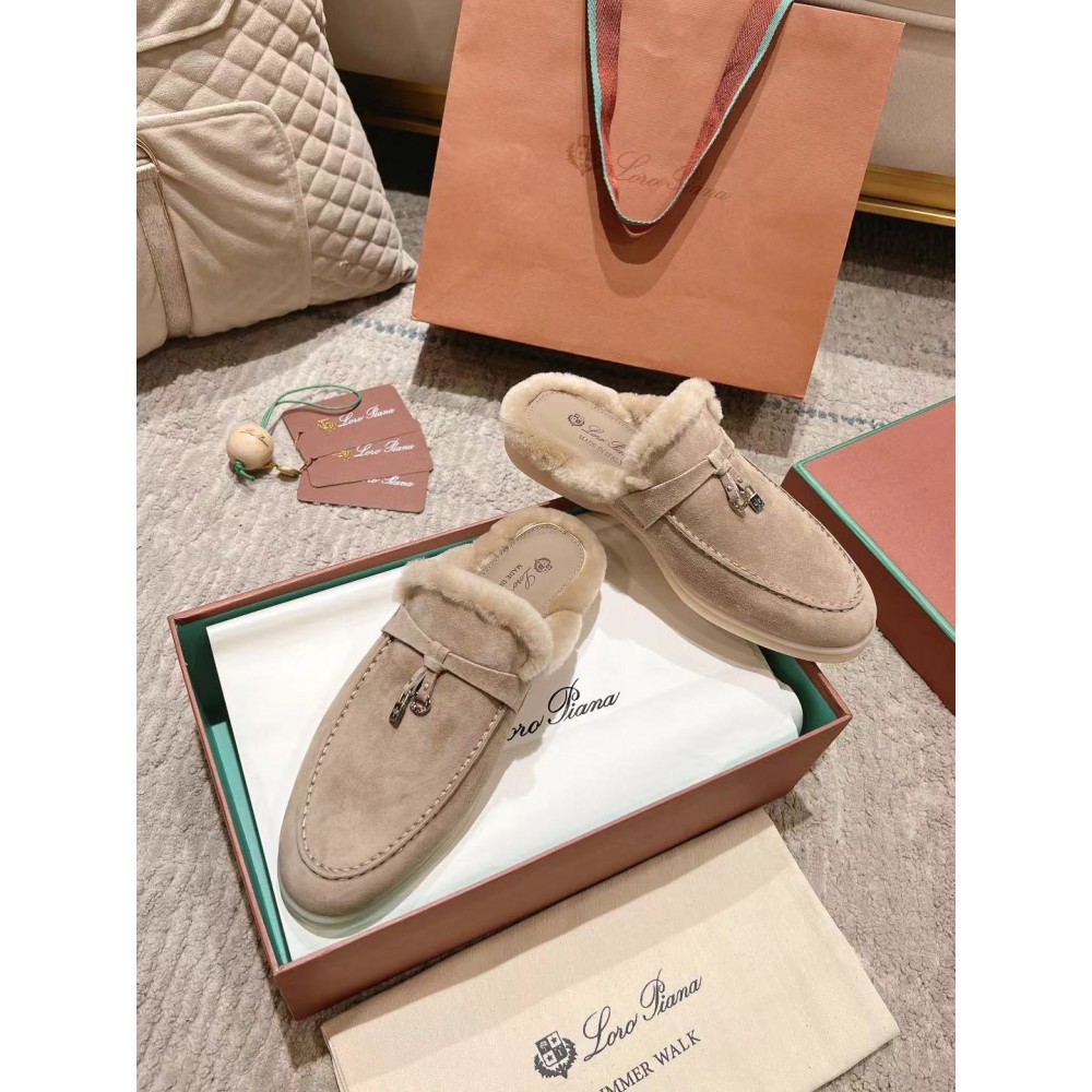 Loro Piana summer walks half slipper fur 35-45 Shoes