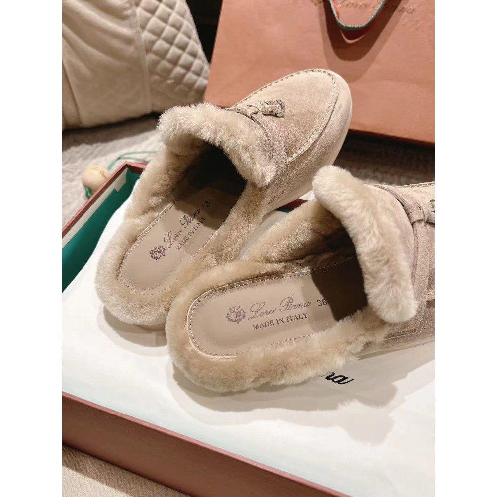 Loro Piana summer walks half slipper fur 35-45 Shoes