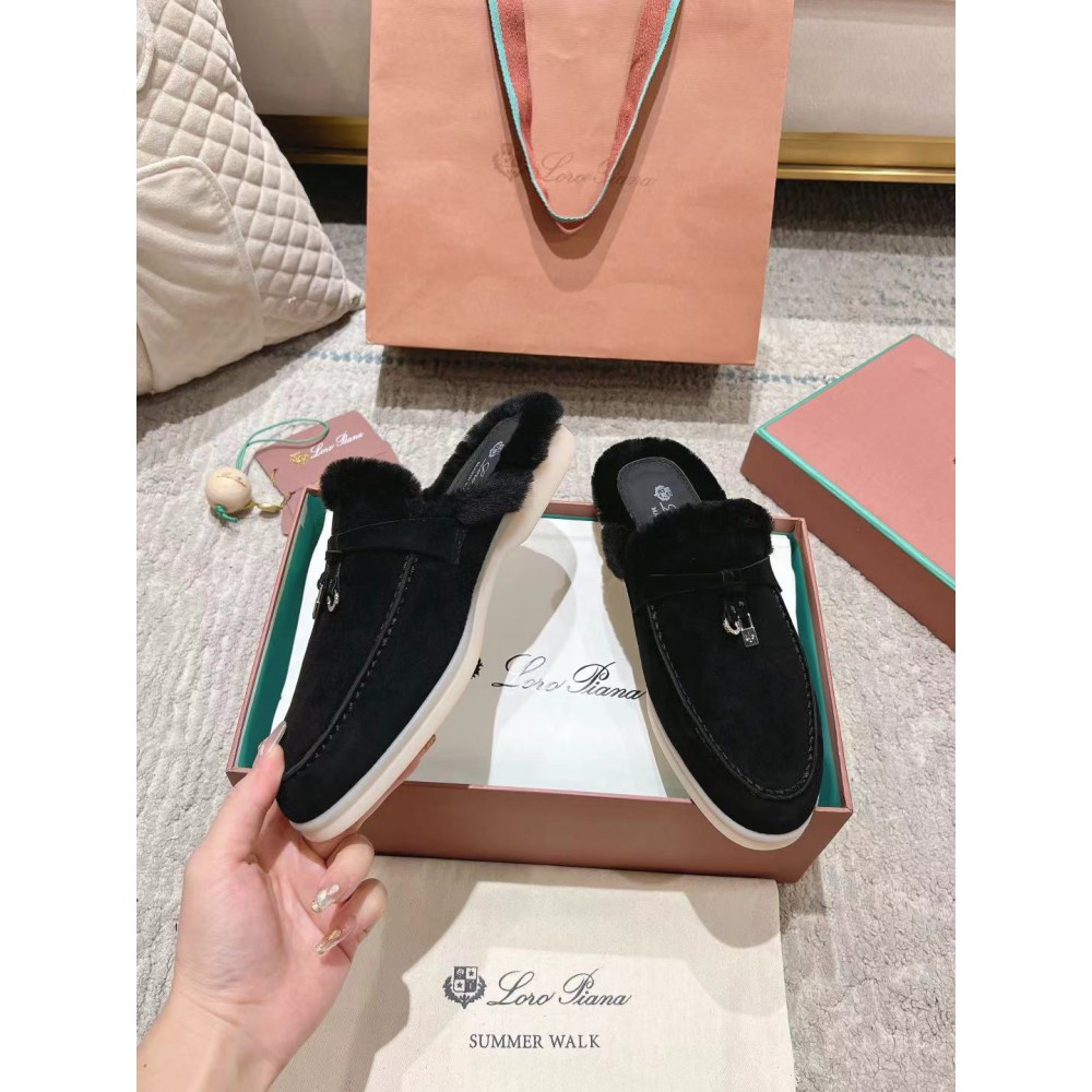 Loro Piana summer walks half slipper fur 35-45 Shoes