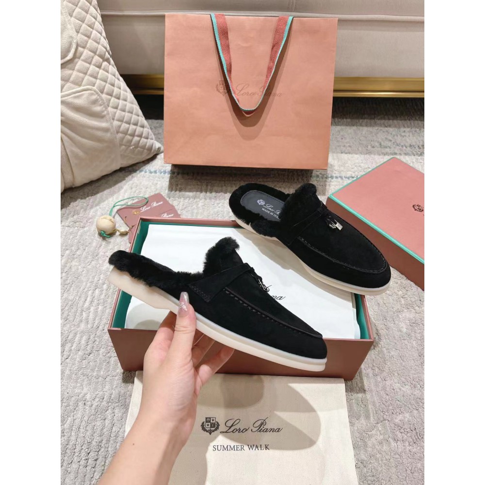 Loro Piana summer walks half slipper fur 35-45 Shoes