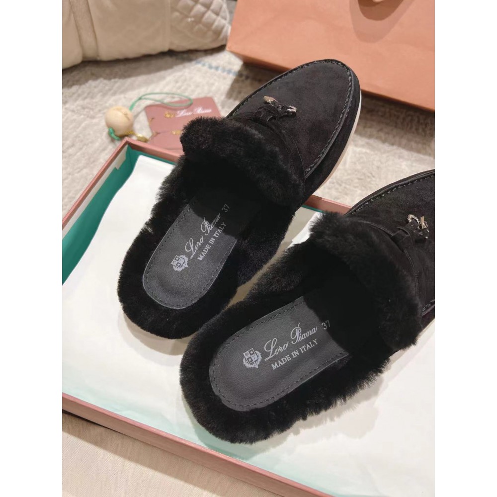 Loro Piana summer walks half slipper fur 35-45 Shoes