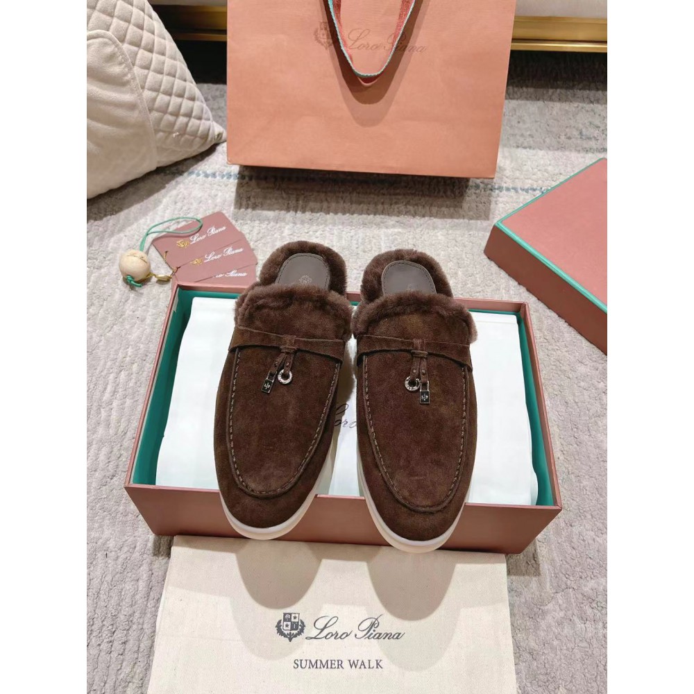 Loro Piana summer walks half slipper fur 35-45 Shoes