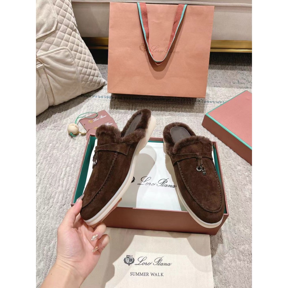 Loro Piana summer walks half slipper fur 35-45 Shoes