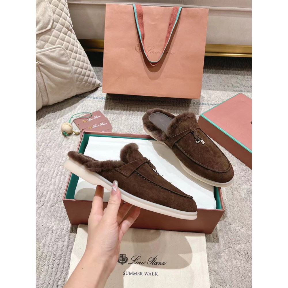 Loro Piana summer walks half slipper fur 35-45 Shoes