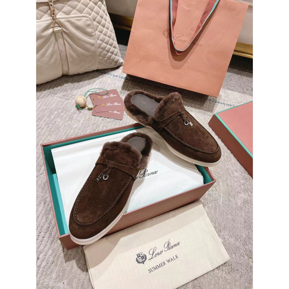 Loro Piana summer walks half slipper fur 35-45 Shoes
