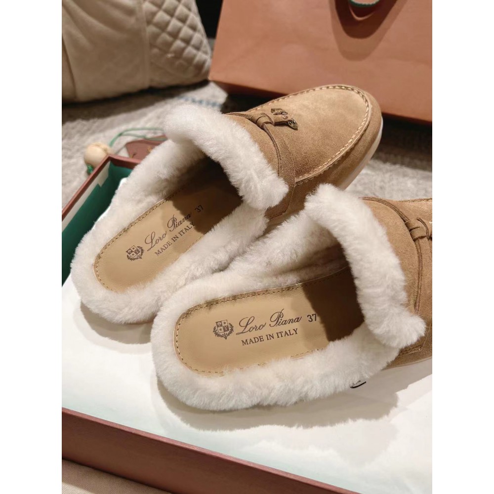 Loro Piana summer walks half slipper fur 35-45 Shoes