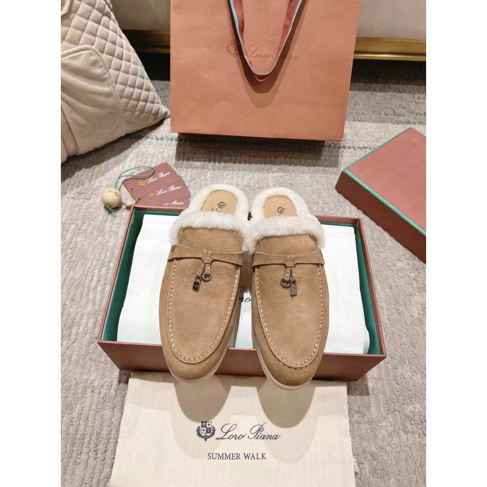Loro Piana summer walks half slipper fur 35-45 Shoes