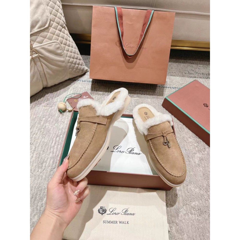 Loro Piana summer walks half slipper fur 35-45 Shoes