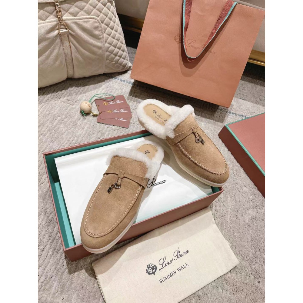 Loro Piana summer walks half slipper fur 35-45 Shoes