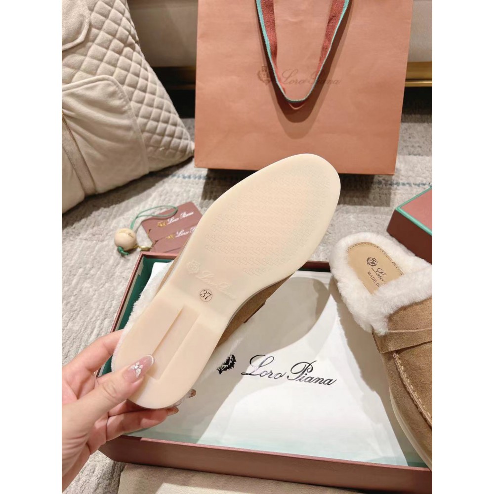 Loro Piana summer walks half slipper fur 35-45 Shoes