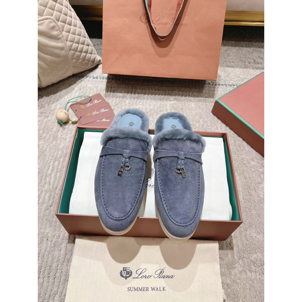 Loro Piana summer walks half slipper fur 35-45 Shoes