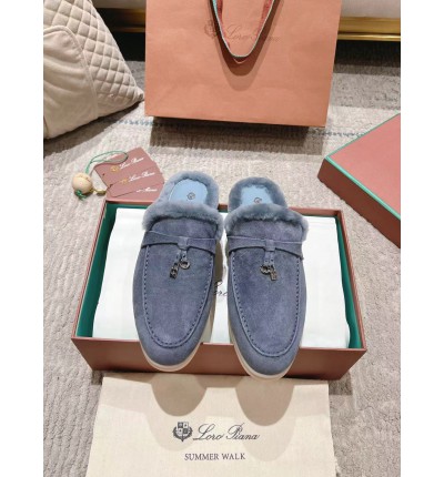 Loro Piana summer walks half slipper fur 35-45